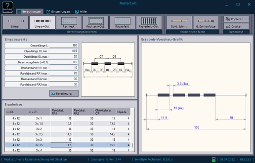 RasterCalc - Beispiel einer Linearen Rasterberechnung mit Objekten