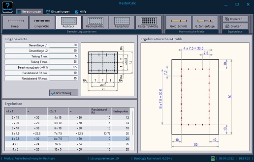 RasterCalc - example of a raster calculation in rectangle